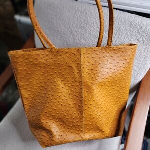 Luxary Ostrich Elegant Tan Tote Bag